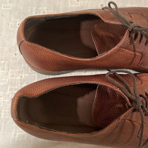 JP/David Chocolate Cap Semi Point Toe Cognac Pebble Leather Structured Lace Up main image 14
